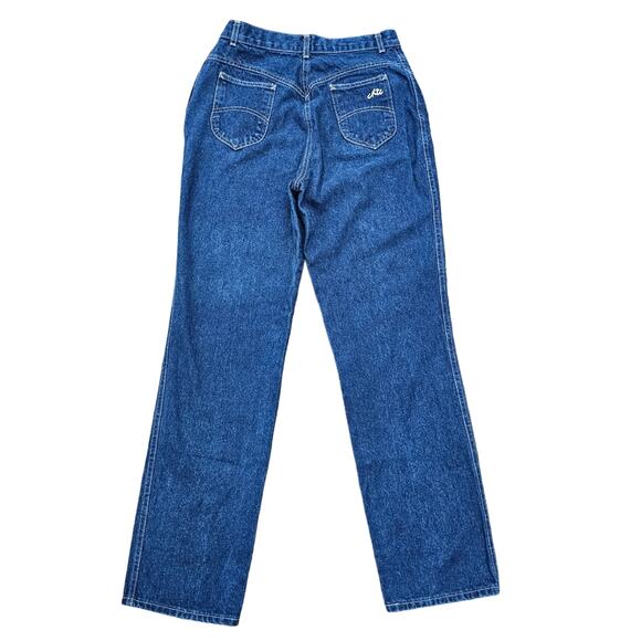 VTG SIDE Zip Jeans Chic Size 16 Dark Stone Wash Denim Vintage 90s High Rise - Picture 11 of 11